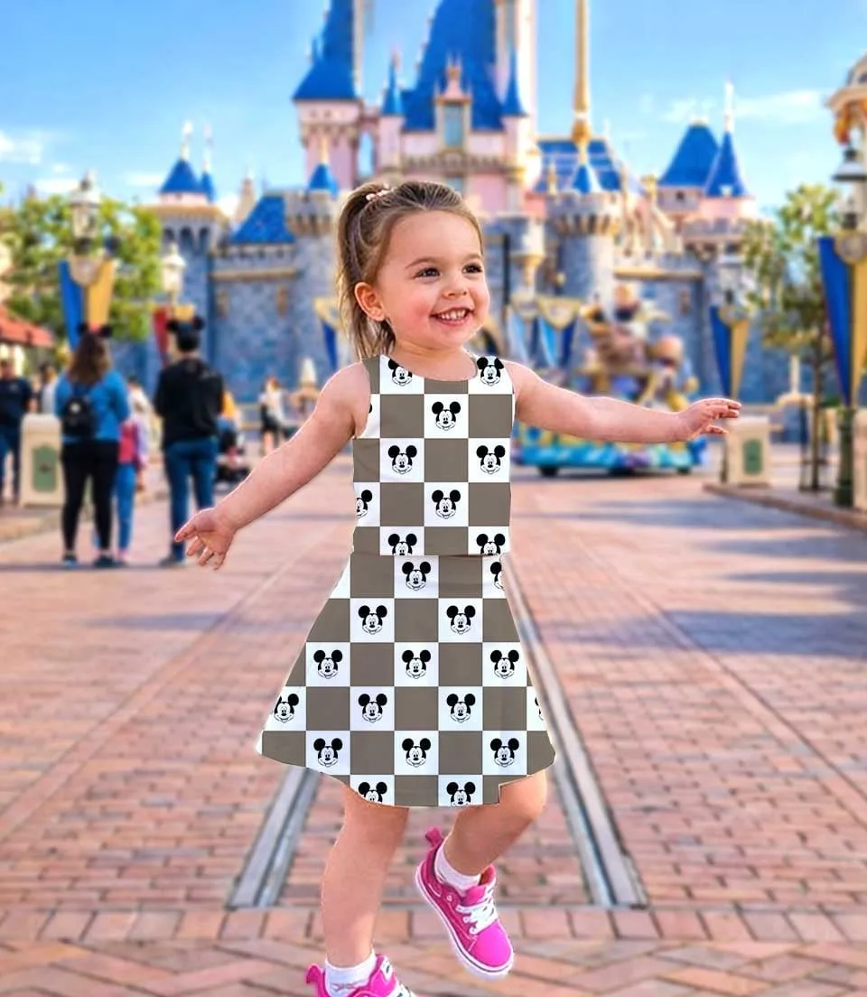 Disney Classic Mickey Checkered Matching Mom and Me Dress Set, Magical Theme Park Family Vacation Outfit - Image 3