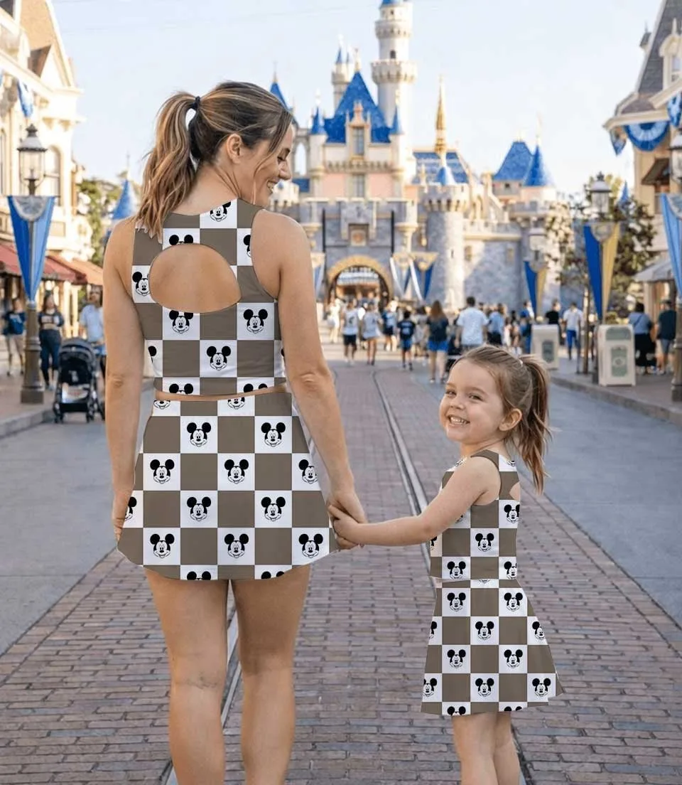 Disney Classic Mickey Checkered Matching Mom and Me Dress Set, Magical Theme Park Family Vacation Outfit - Image 9