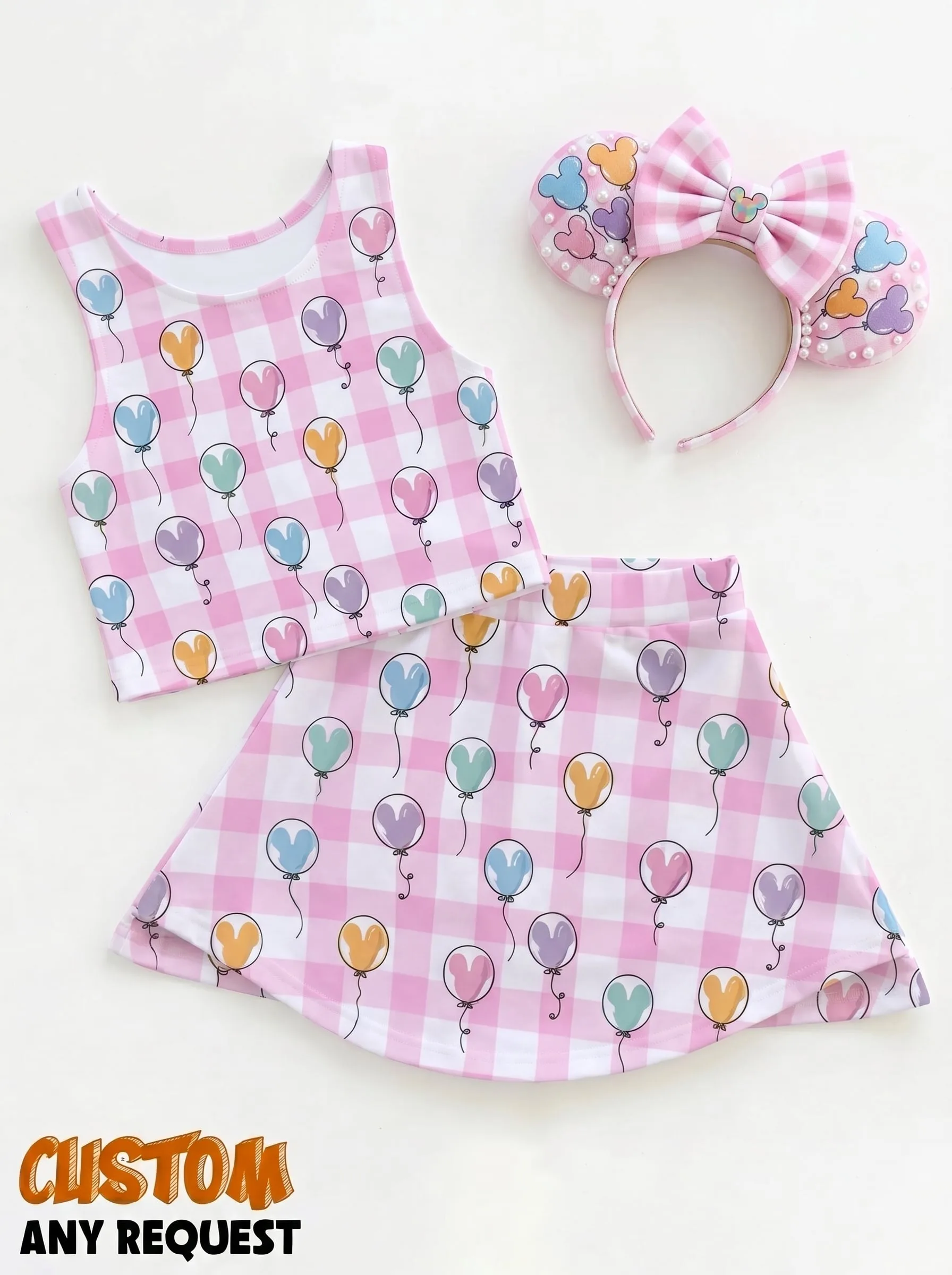 Pastel Mickey Balloon Matching Dress Set, Mom And Me Outfit, Disneyland Family Trip Clothes