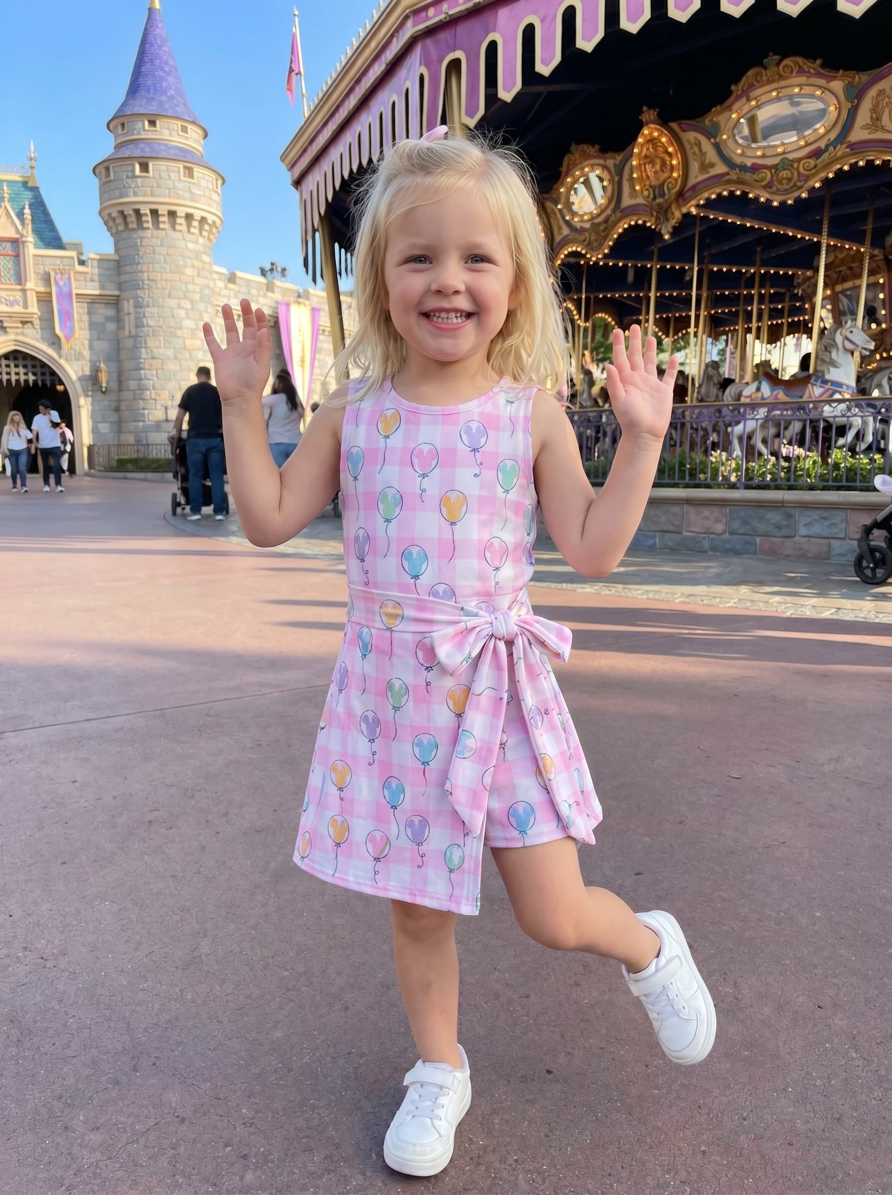 Pastel Mickey Balloon Tennis Dress Skirt, Disney Park Vacation Outfit, Magic Kingdom Disney Skort Dress - Image 3