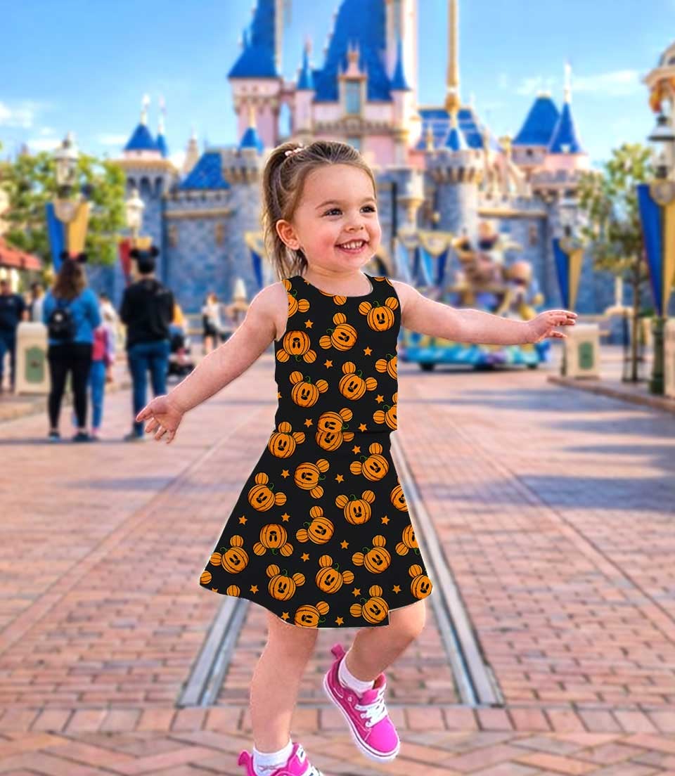 Disney Mickey Pumpkin Halloween Matching Mom and Me Dress Set, Spooky Fall Theme Park Family Vacation Outfit - Image 3