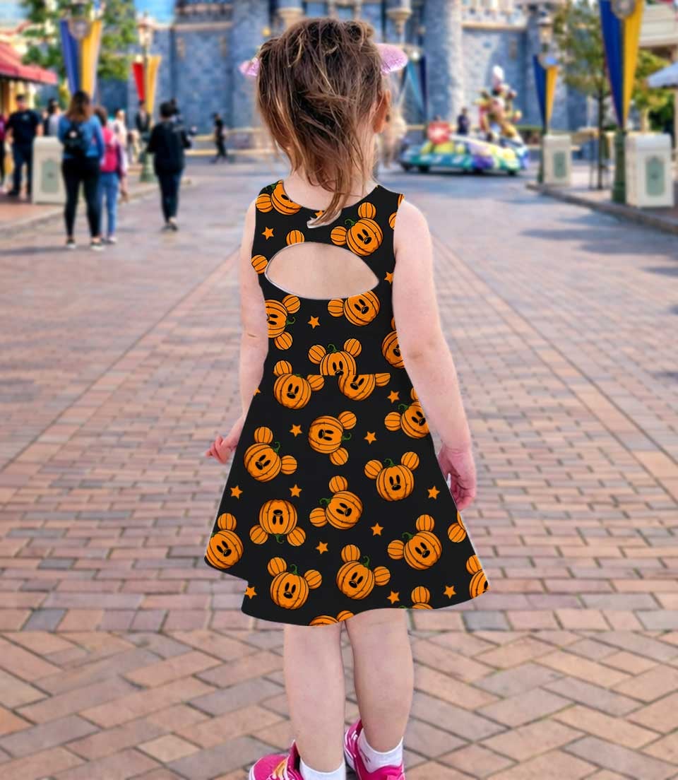 Disney Mickey Pumpkin Halloween Matching Mom and Me Dress Set, Spooky Fall Theme Park Family Vacation Outfit - Image 4