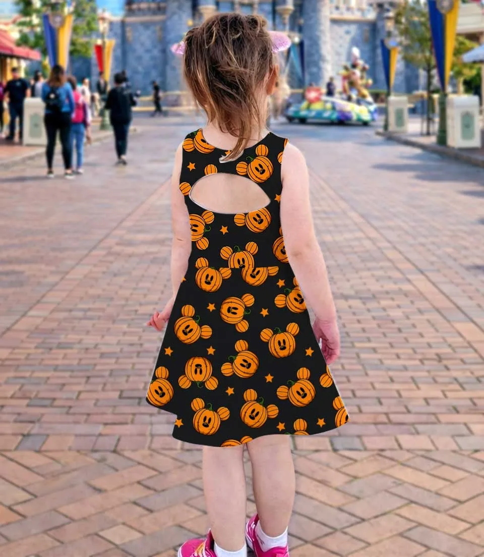 Disney Mickey Pumpkin Halloween Matching Mom and Me Dress Set, Spooky Fall Theme Park Family Vacation Outfit - Image 4