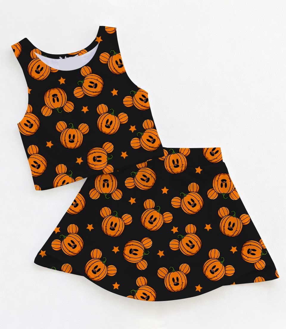 Disney Mickey Pumpkin Halloween Matching Mom and Me Dress Set, Spooky Fall Theme Park Family Vacation Outfit