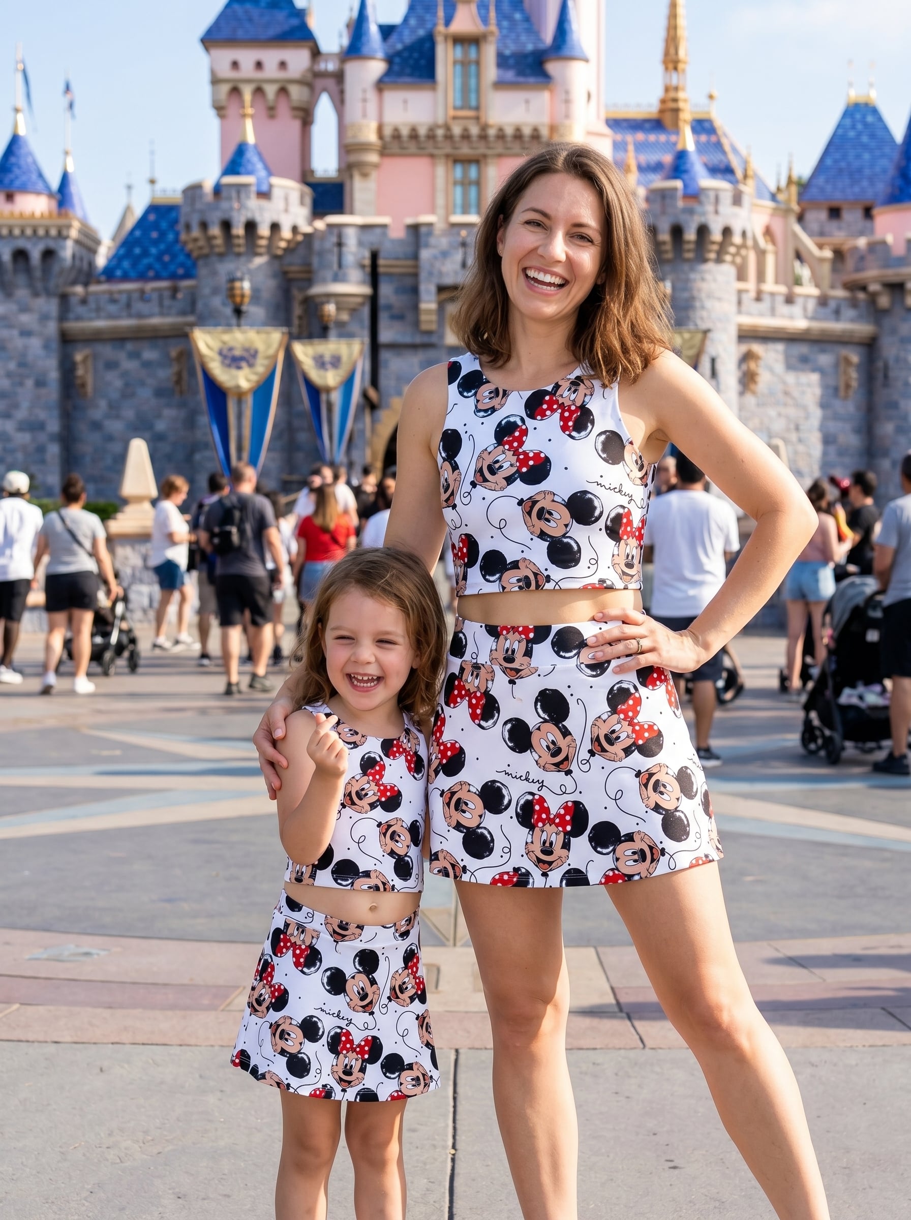 Mickey Minnie Matching Dress Set, Mom And Me Outfit, Disneyland Family Trip Clothes - Image 4
