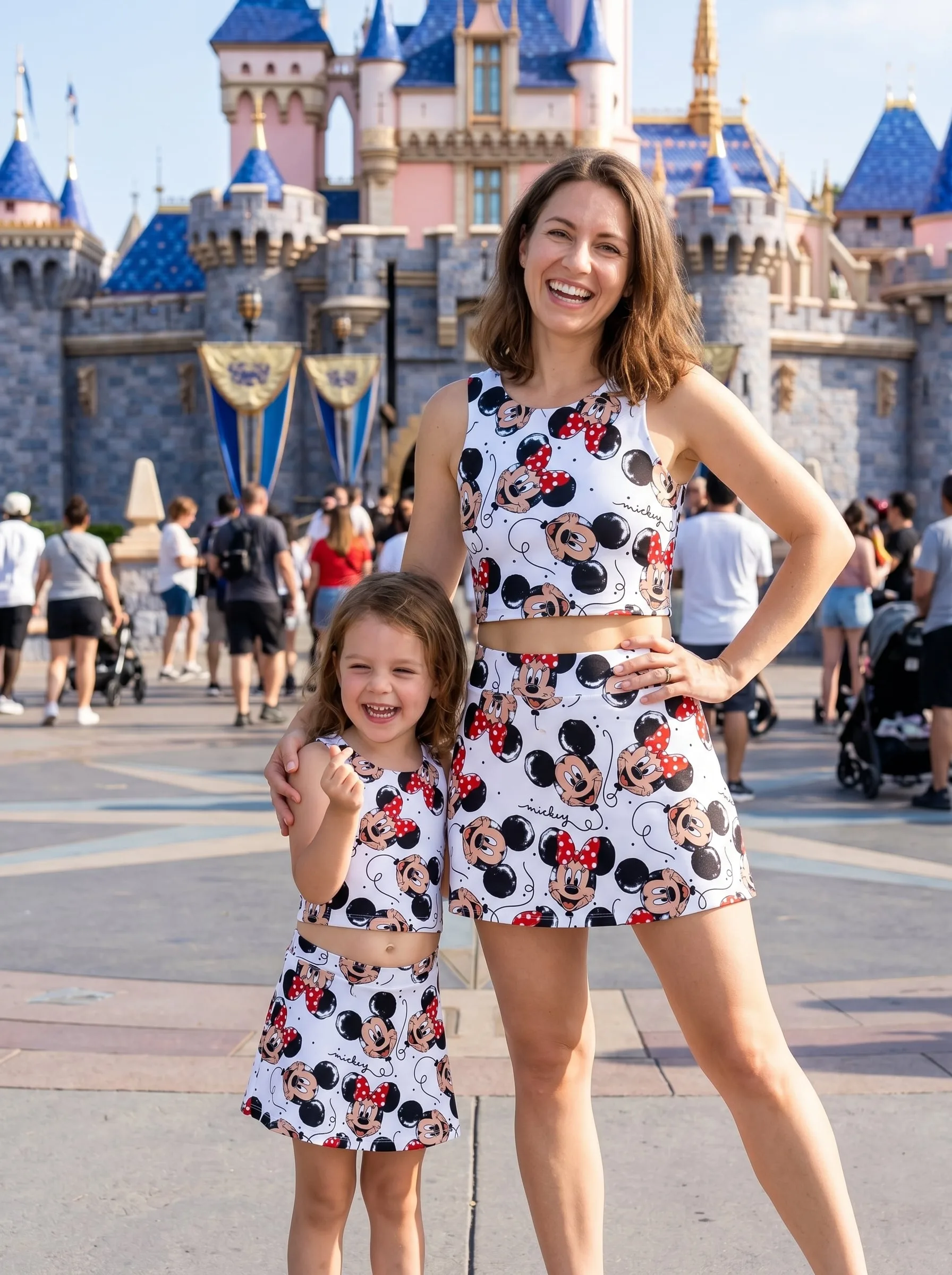 Mickey Minnie Matching Dress Set, Mom And Me Outfit, Disneyland Family Trip Clothes - Image 4