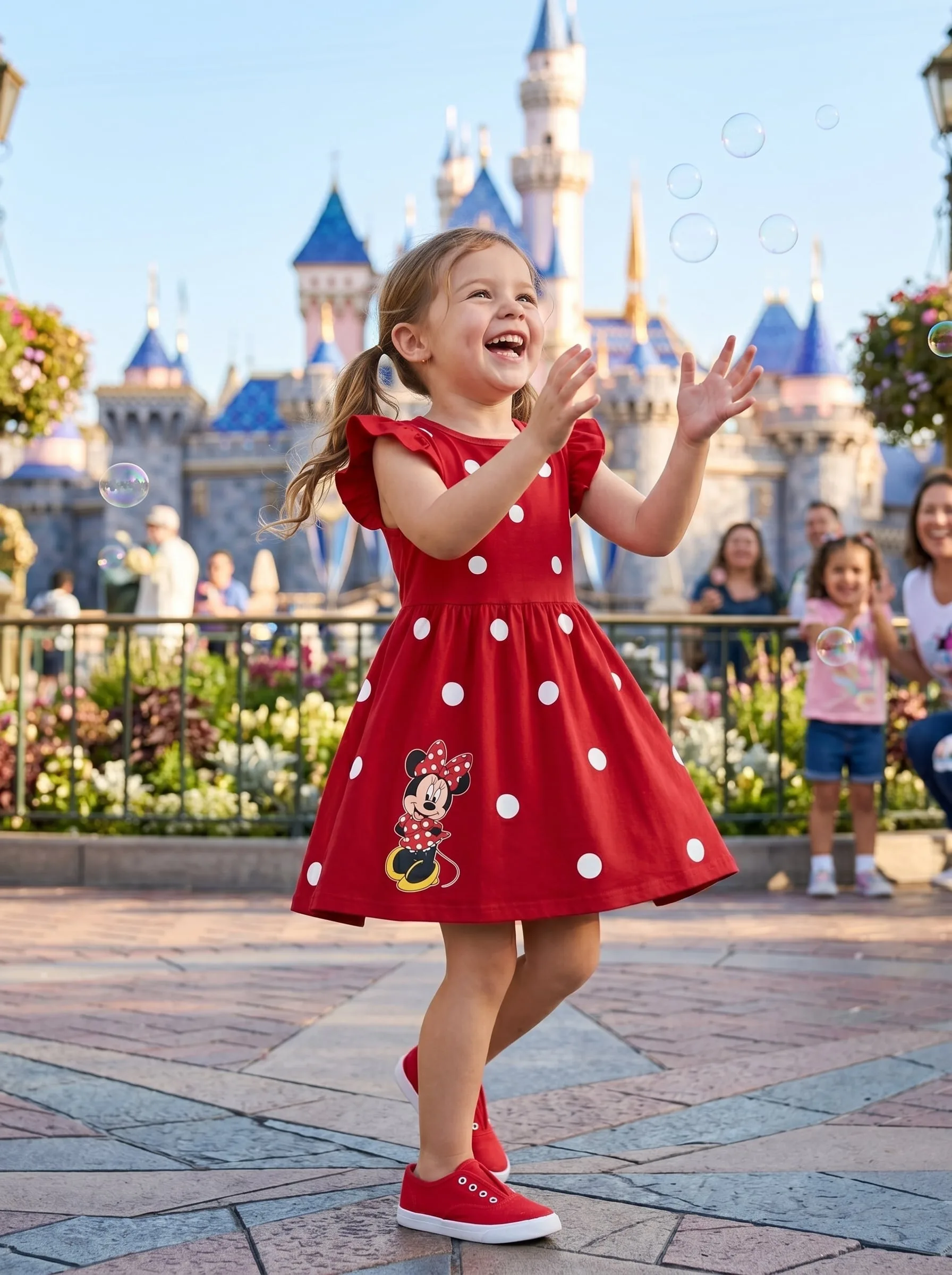Minnie Mouse Polka Dot Skater Dress, Disney Park Outfit, Disneyland Vacation Dress - Image 2