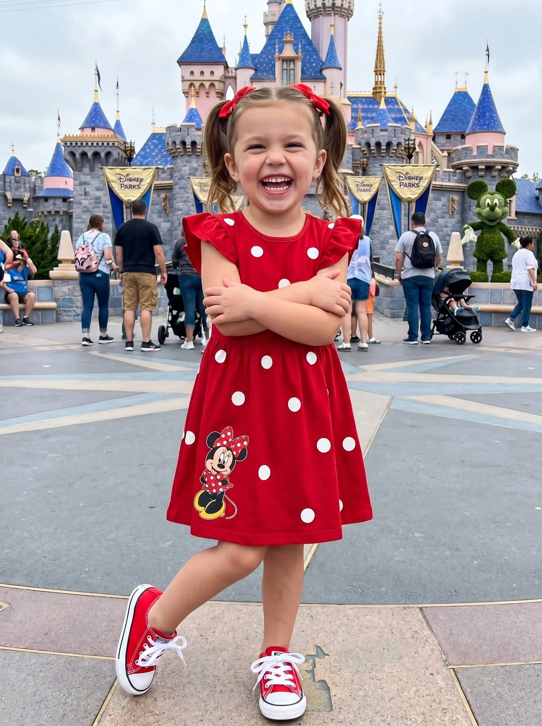 Minnie Mouse Polka Dot Skater Dress, Disney Park Outfit, Disneyland Vacation Dress - Image 3
