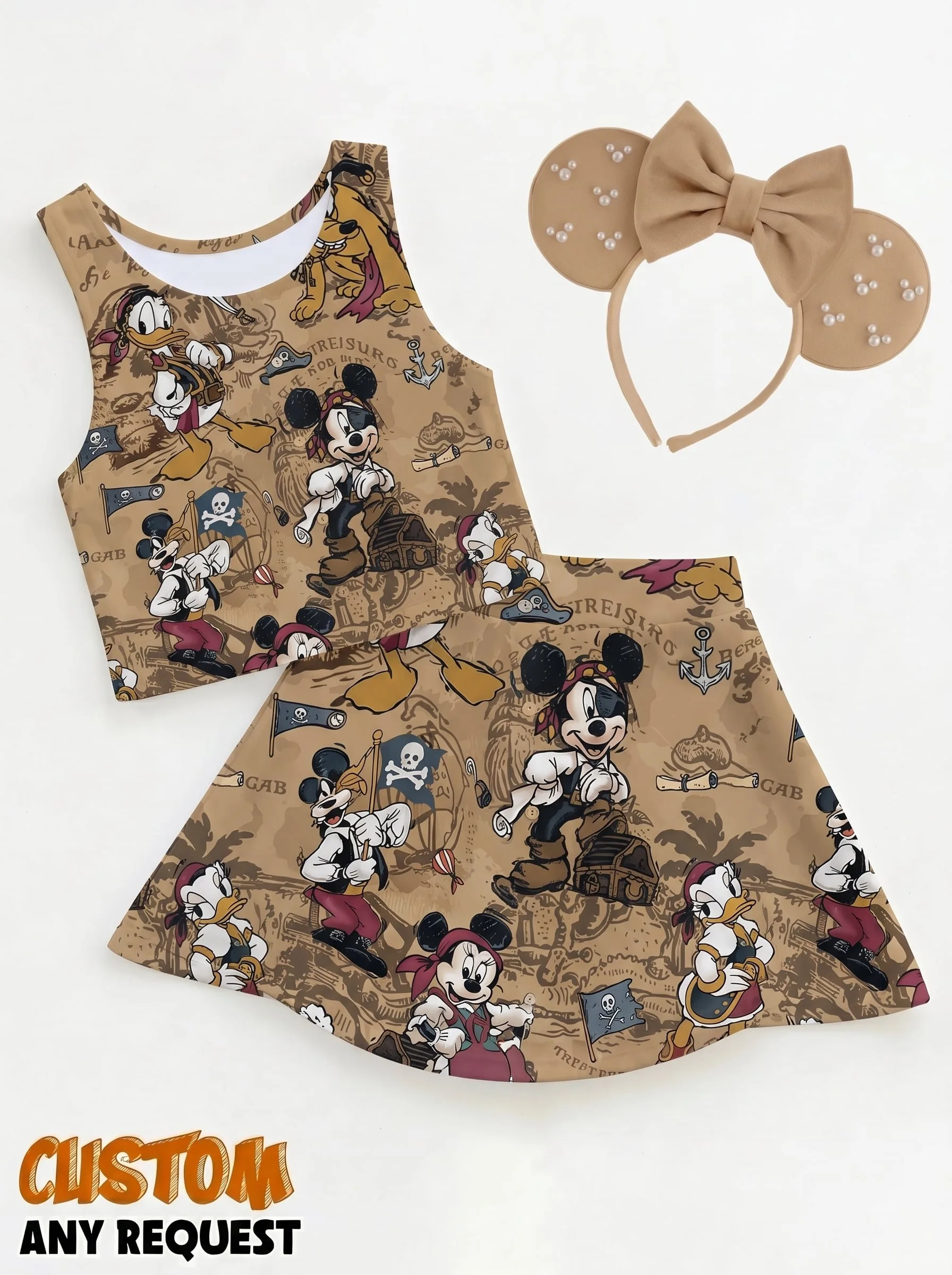 Pirate Mickey Matching Dress Set, Mom And Me Outfit, Disney Park Vacation Clothes