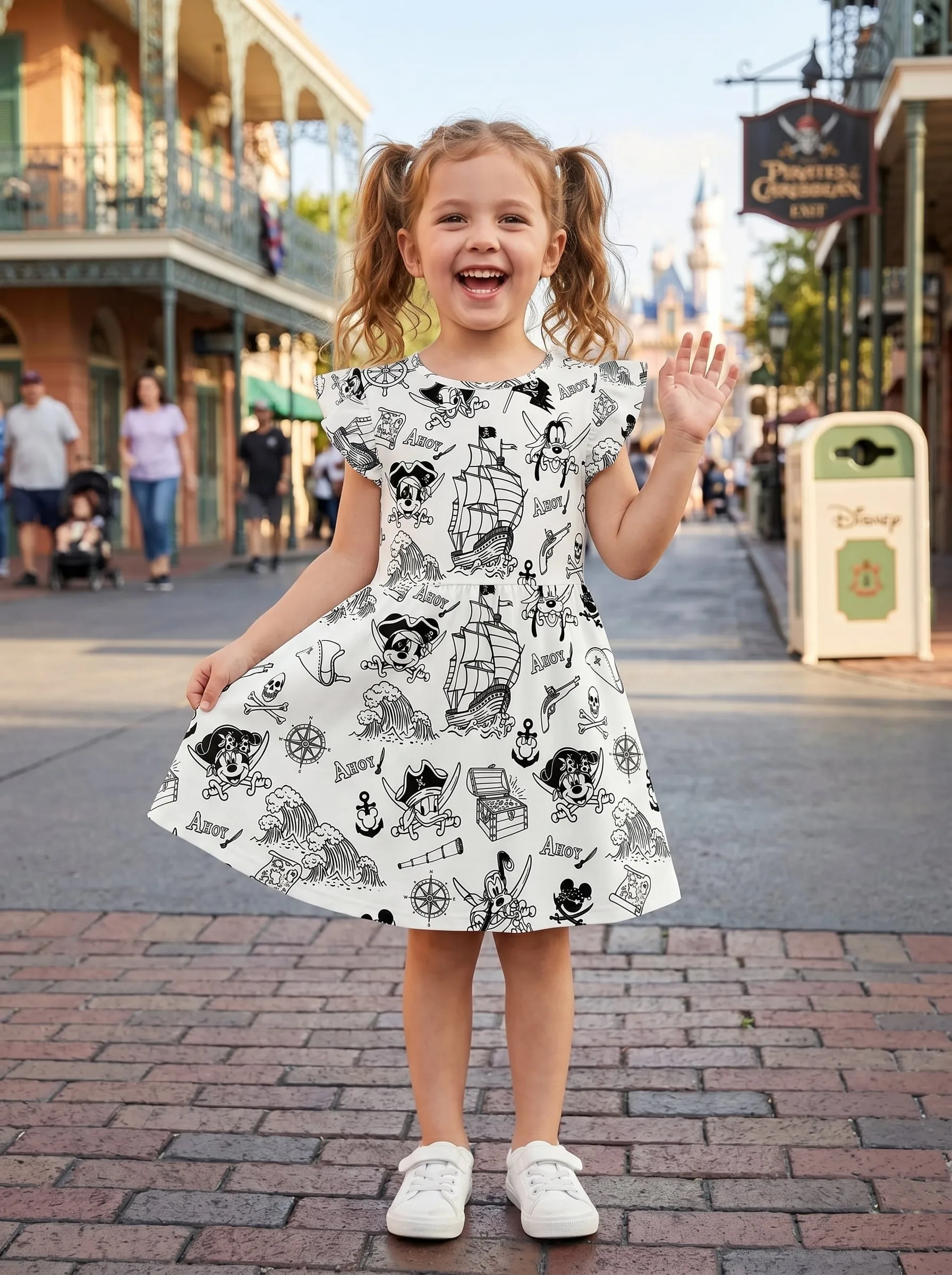 Pirate Mickey Twirl Dress, Disney Parks Outfit for Girls, Pirate Disney Dress