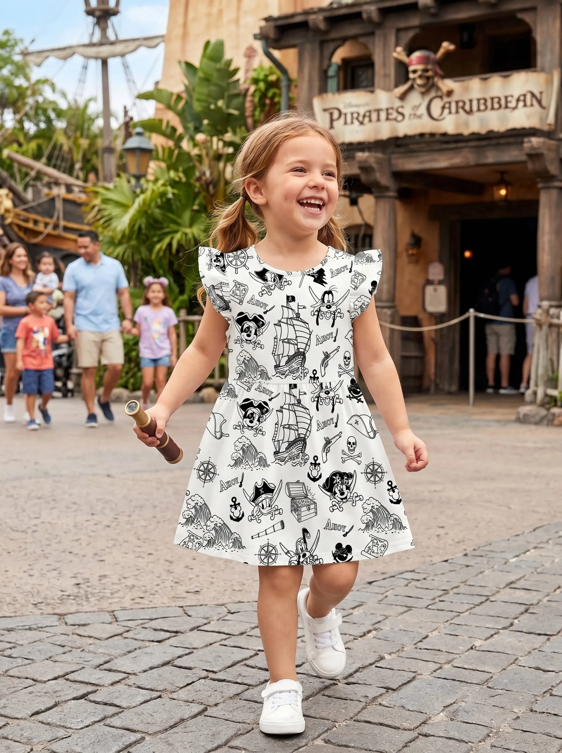Pirate Mickey Twirl Dress, Disney Parks Outfit for Girls, Pirate Disney Dress - Image 2