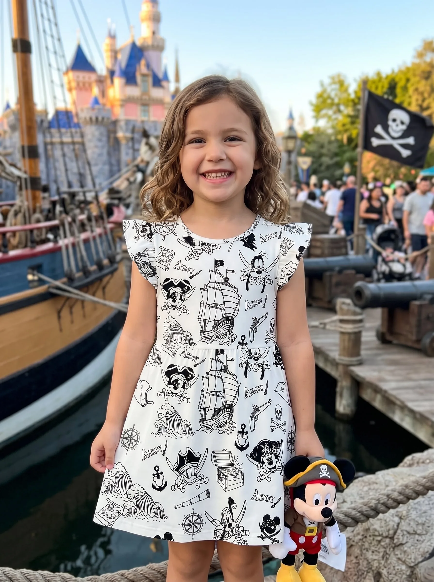 Pirate Mickey Twirl Dress, Disney Parks Outfit for Girls, Pirate Disney Dress - Image 3