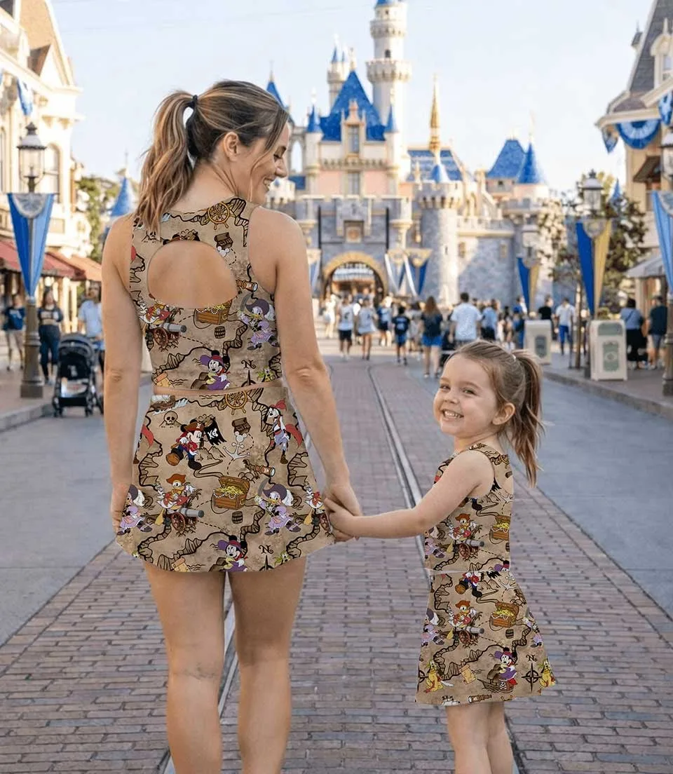 Disney Pirate Adventure Matching Mom and Me Dress Set, Treasure Map Theme Park Family Vacation Outfit - Image 9