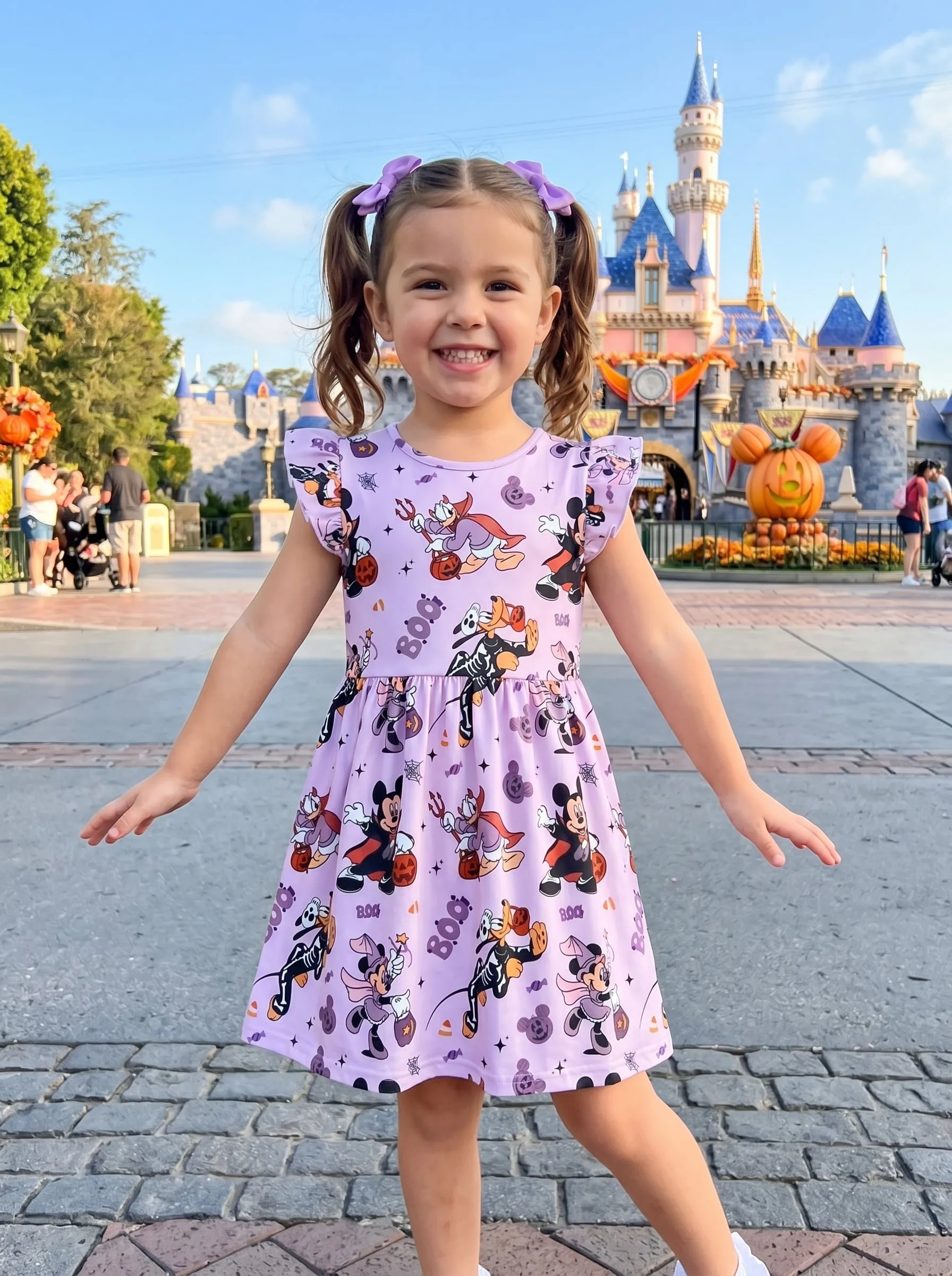 Mickey Halloween Twirl Dress, Disney Parks Outfit for Girls, Mickey's Not-So-Scary Halloween Dress - Image 2