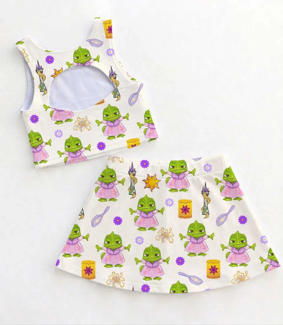 Disney Tangled Pascal Matching Mom and Me Dress Set, Princess Theme Park Family Vacation Outfit - Image 2