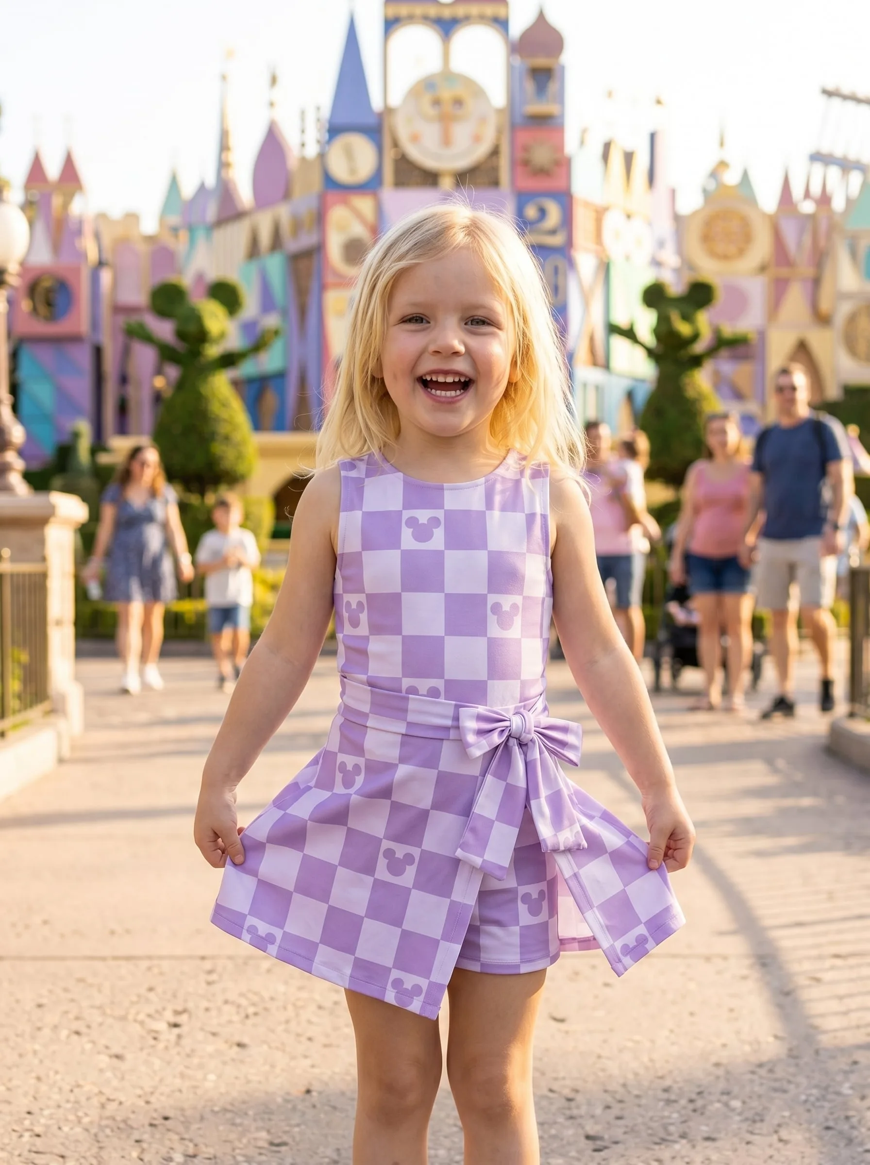 Pastel Mickey Checkerboard Tennis Dress Skirt, Disney Park Vacation Outfit, Magic Kingdom Disney Skort Dress - Image 3