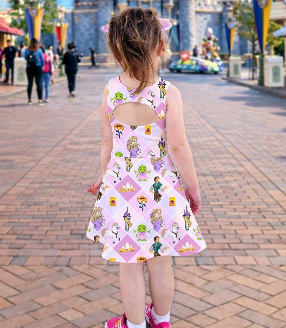 Disney Tangled Matching Mom and Me Dress Set, Rapunzel Theme Park Family Vacation Outfit - Image 4