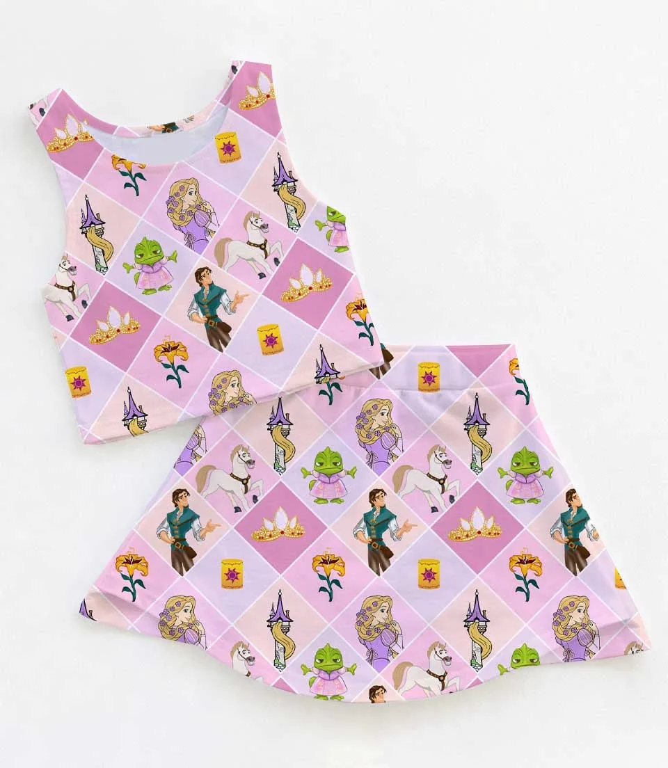 Disney Tangled Matching Mom and Me Dress Set, Rapunzel Theme Park Family Vacation Outfit