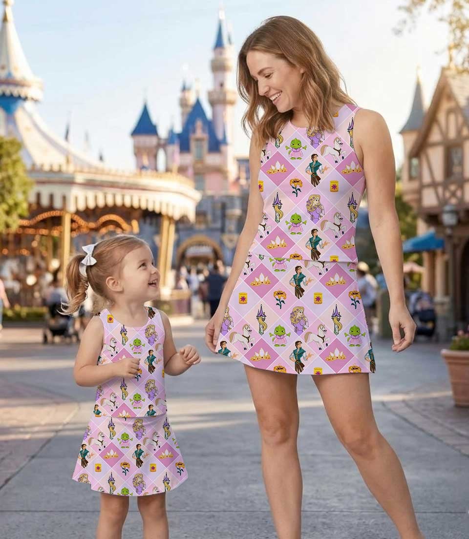 Disney Tangled Matching Mom and Me Dress Set, Rapunzel Theme Park Family Vacation Outfit - Image 7