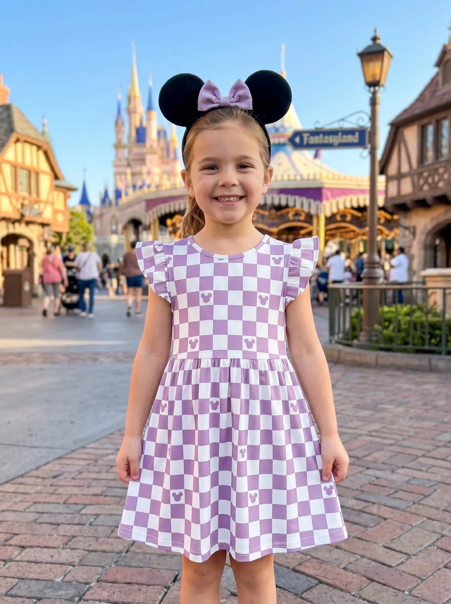 Pastel Mickey Checkerboard Matching Dress Set, Mom And Me Outfit, Disney Parks Vacation Clothes