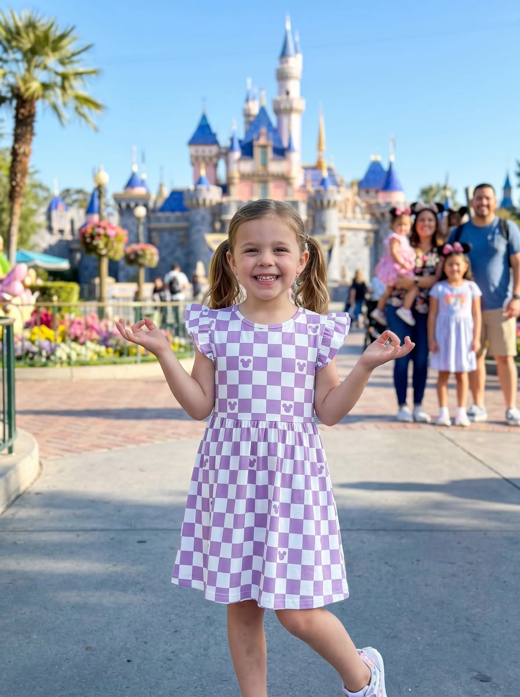 Pastel Mickey Checkerboard Matching Dress Set, Mom And Me Outfit, Disney Parks Vacation Clothes - Image 4
