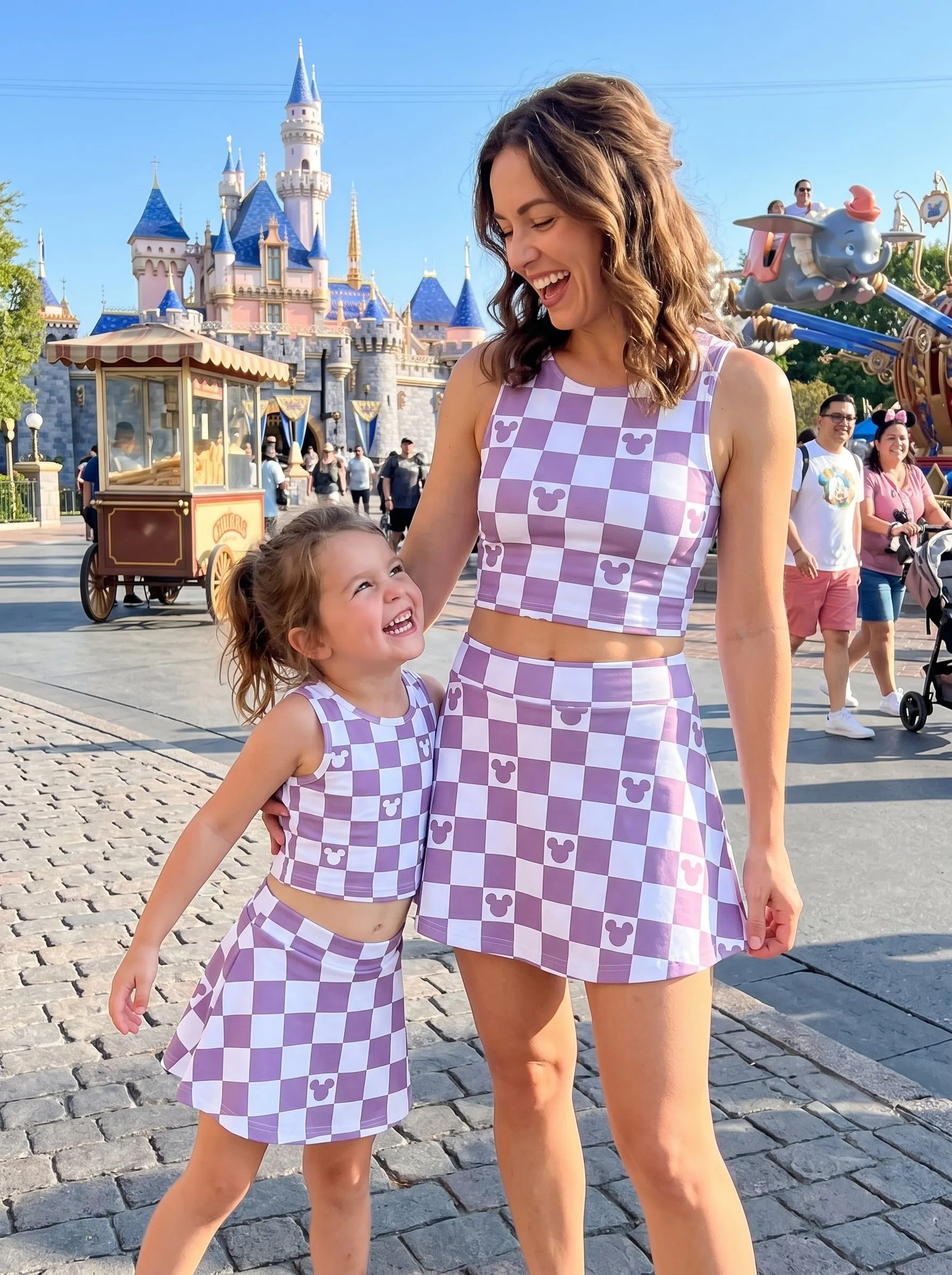 Mickey Checkerboard Matching Dress Set, Mom And Me Outfit, Disney Park Vacation Clothes - Image 4