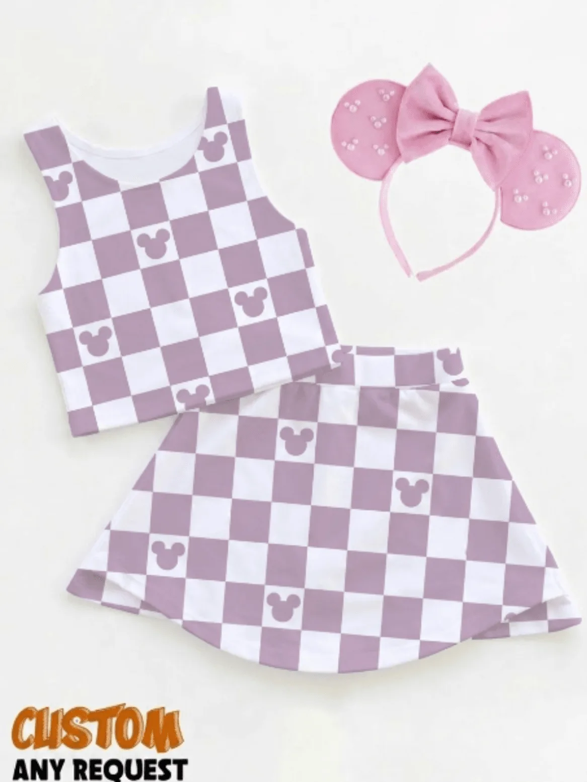 Mickey Checkerboard Matching Dress Set, Mom And Me Outfit, Disney Park Vacation Clothes