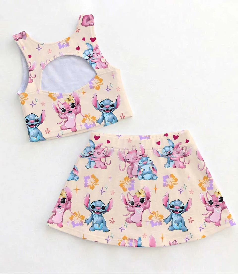 Disney Stitch & Angel Matching Mom and Me Dress Set, Cute Hawaiian Theme Park Family Vacation Outfit - Image 2
