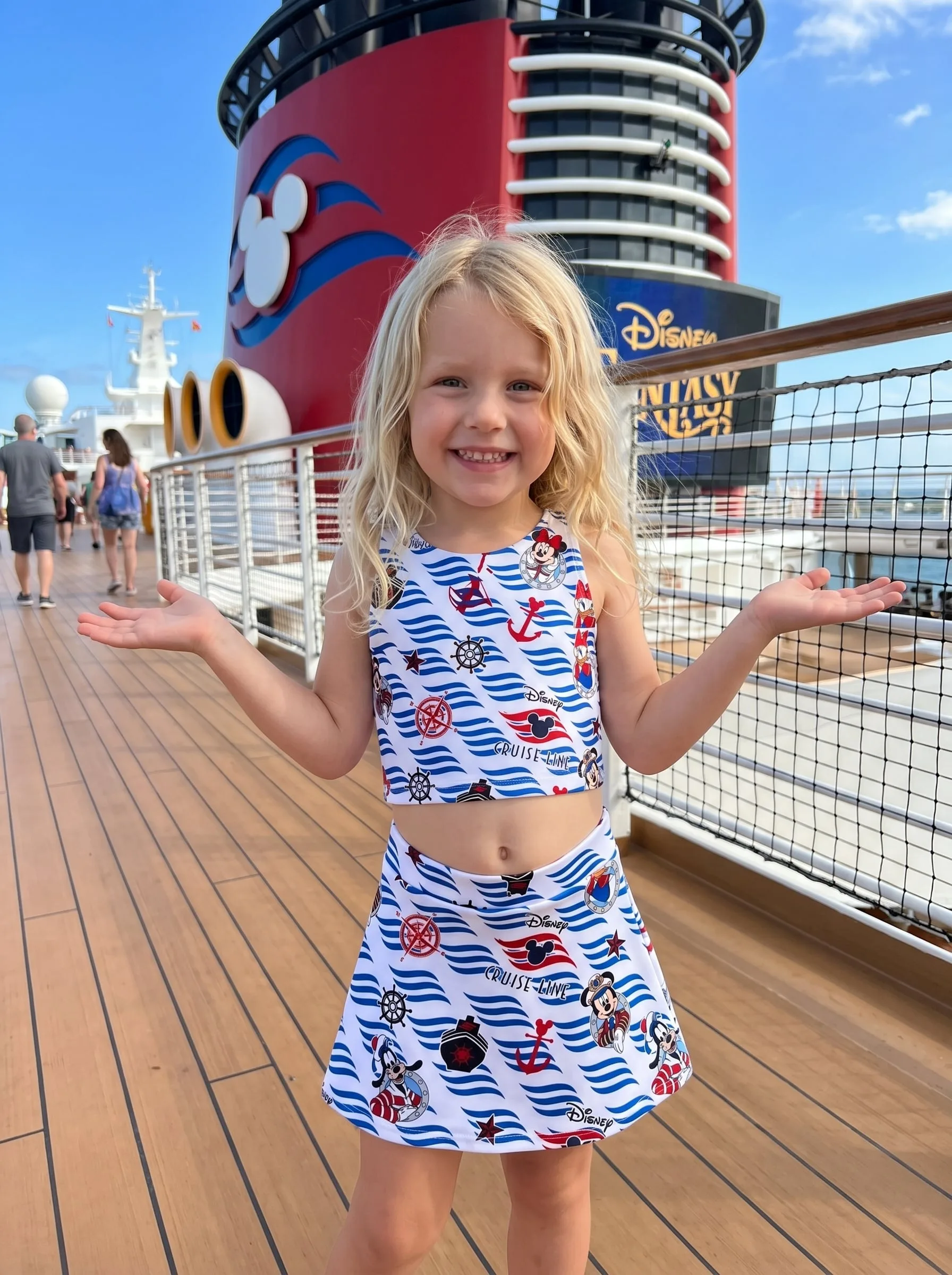 Disney Mickey Skater Dress Cruise Activewear Set Nautical Mickey Outfit, Sailor Set Disney Cruise Gift - Image 2