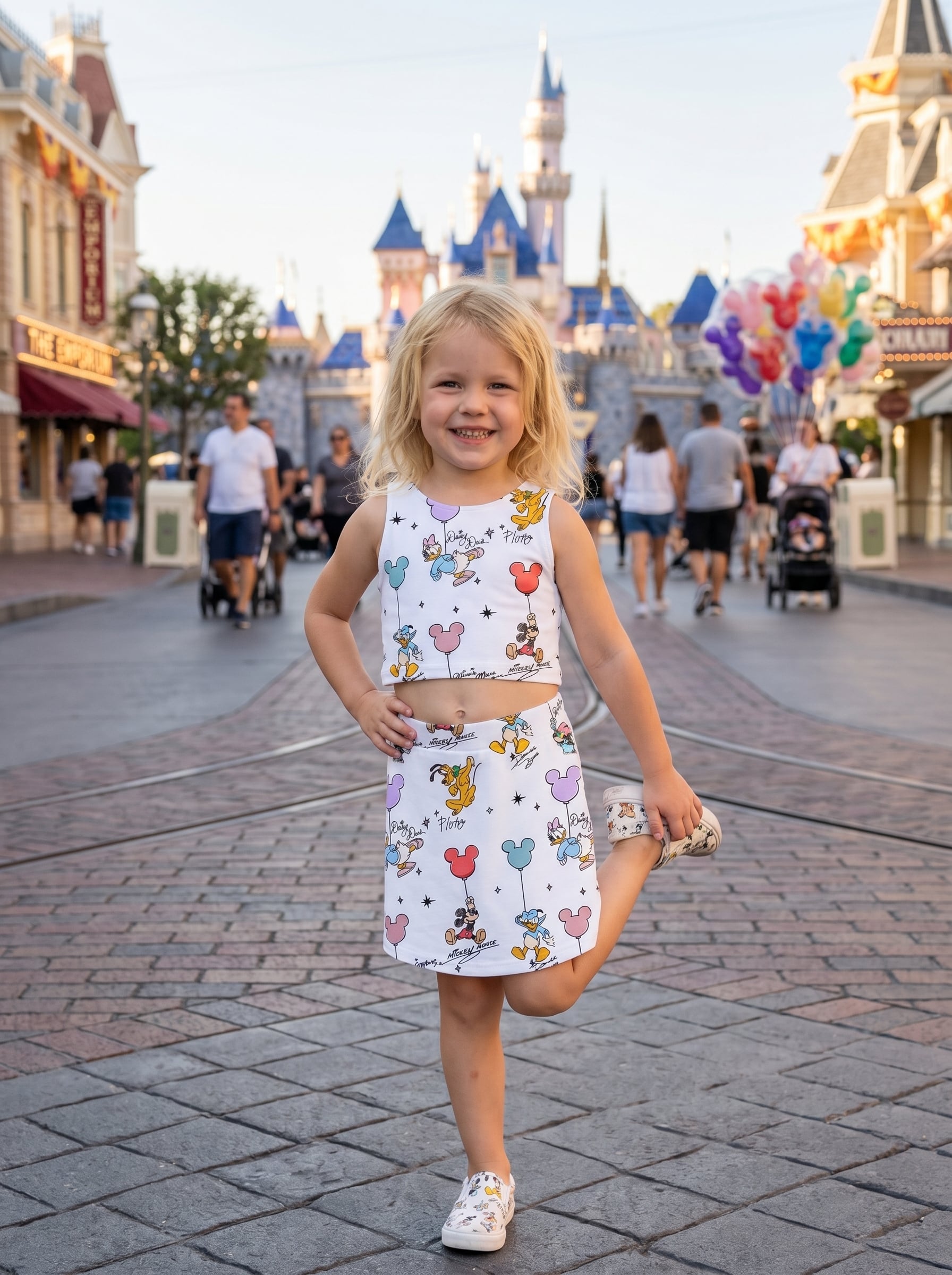 Mickey And Friends Activewear Set, Disney Balloon Matching Athletic Dress - Image 2