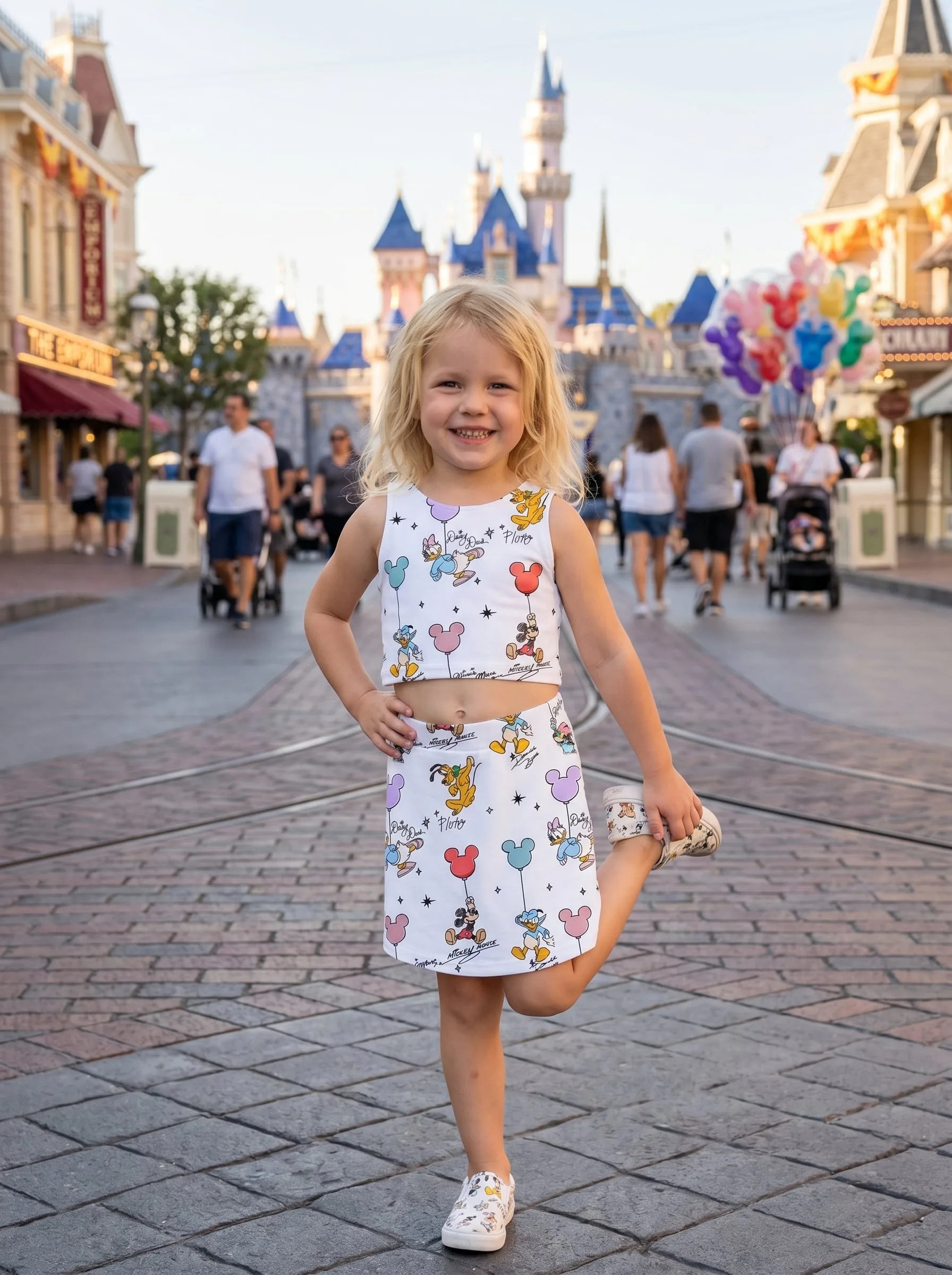 Mickey And Friends Activewear Set, Disney Balloon Matching Athletic Dress - Image 2