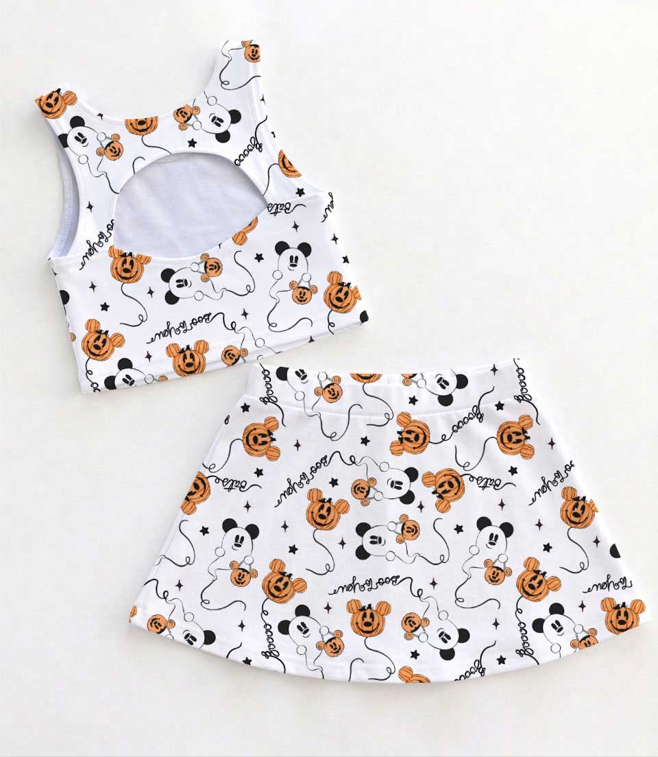Disney Mickey Mouse Halloween Ghost Pumpkin Matching Mom and Me Dress Set, Family Halloween Theme Park Vacation Outfit - Image 2