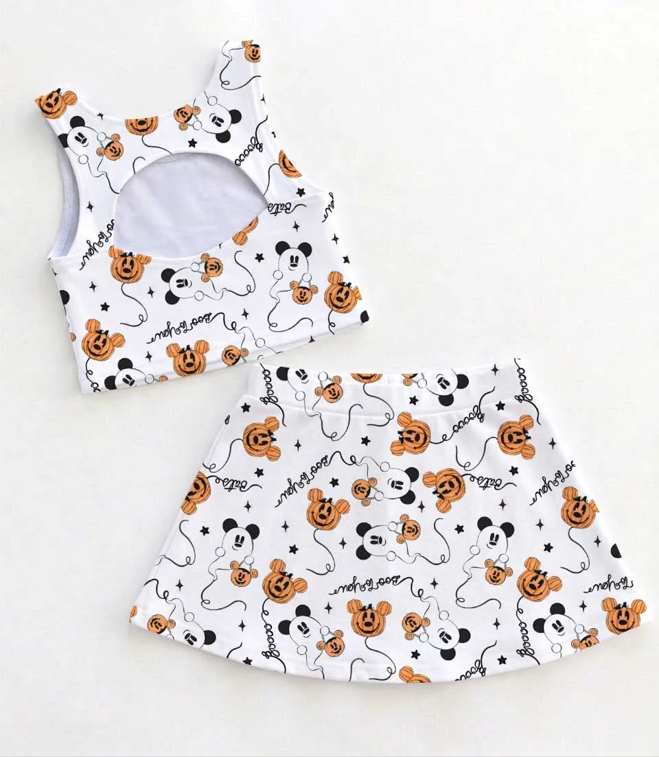 Disney Mickey Mouse Halloween Ghost Pumpkin Matching Mom and Me Dress Set, Family Halloween Theme Park Vacation Outfit - Image 2