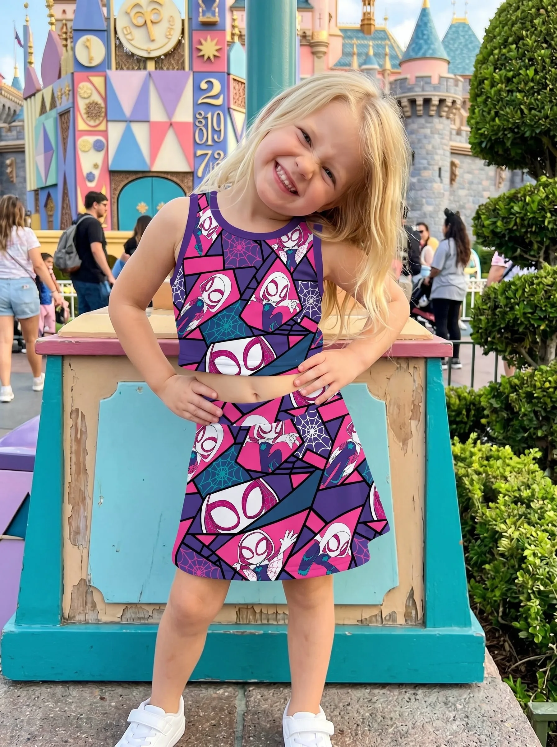 Marvel Spider Gwen Dress Set, Superhero Vacation Outfit - Image 3