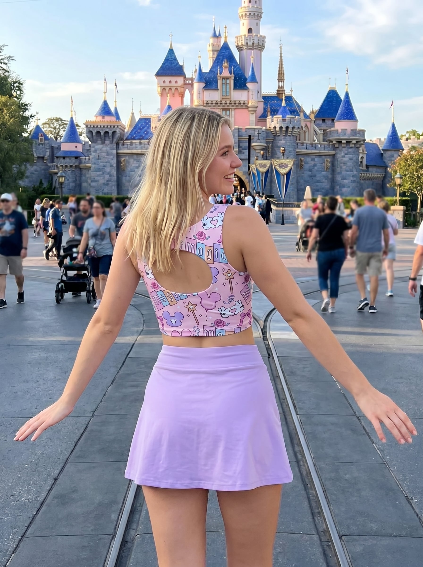 Coquette Disney Set Dress, Mickey Ears Bow Disneyland Vacation Outfit - Image 3