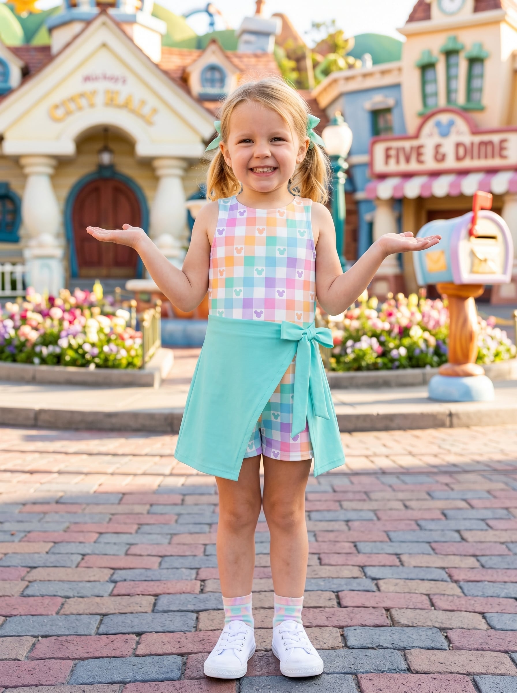 Mickey Checkered Pastel Tennis Dress, Mickey Ears Magic Kingdom Dress - Image 3