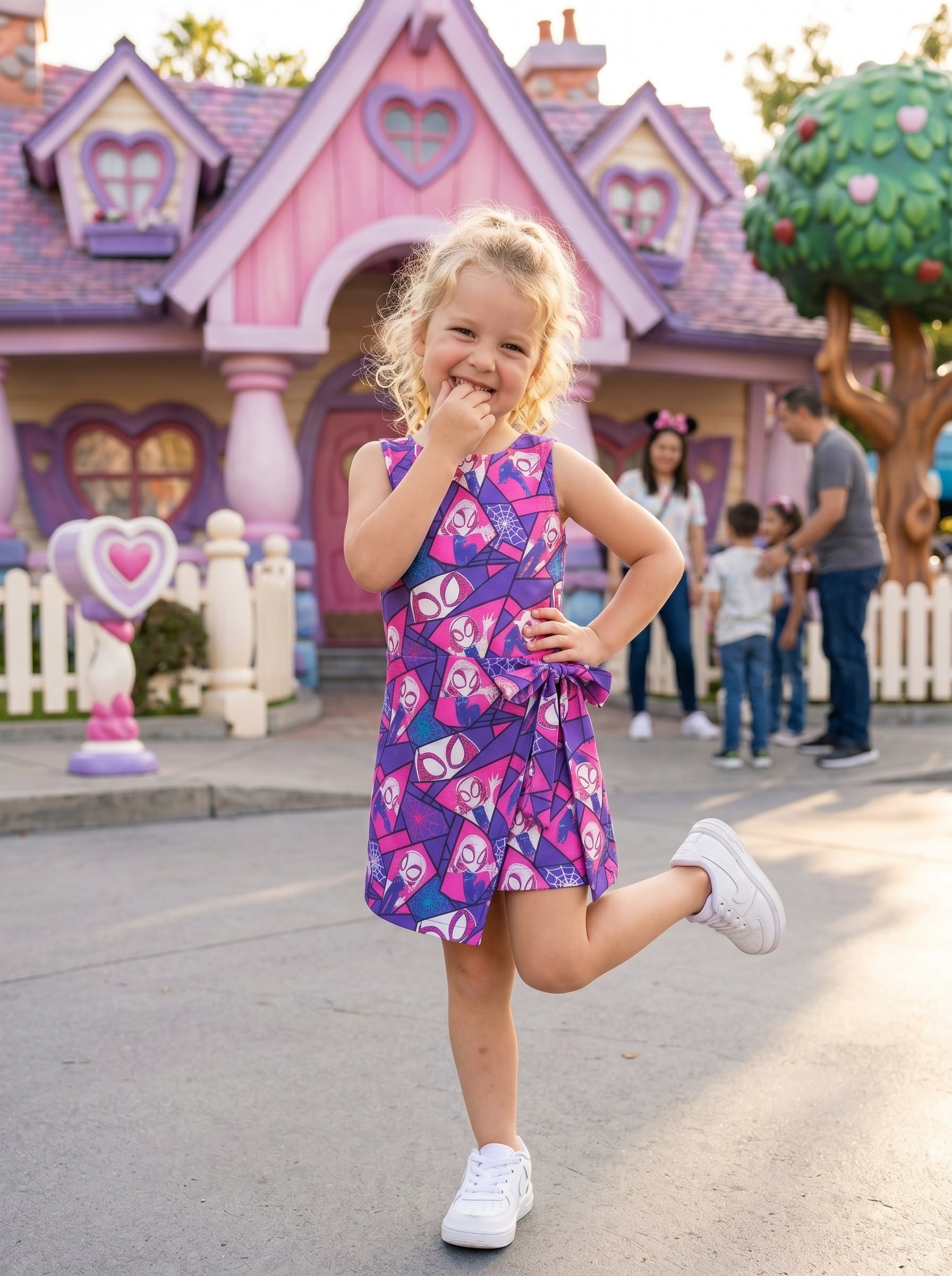 Gwen Stacy Spidey Tennis Dress Skirt, Pink Spider Hero Athletic Dress - Image 3