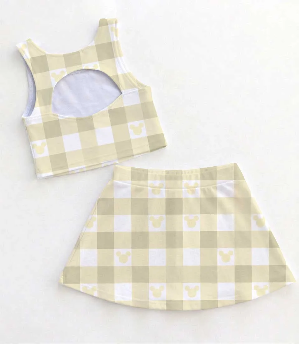 Disney Mickey Mouse Icon Gingham Matching Mom and Me Dress Set, Family Vacation Theme Park Outfit - Image 2