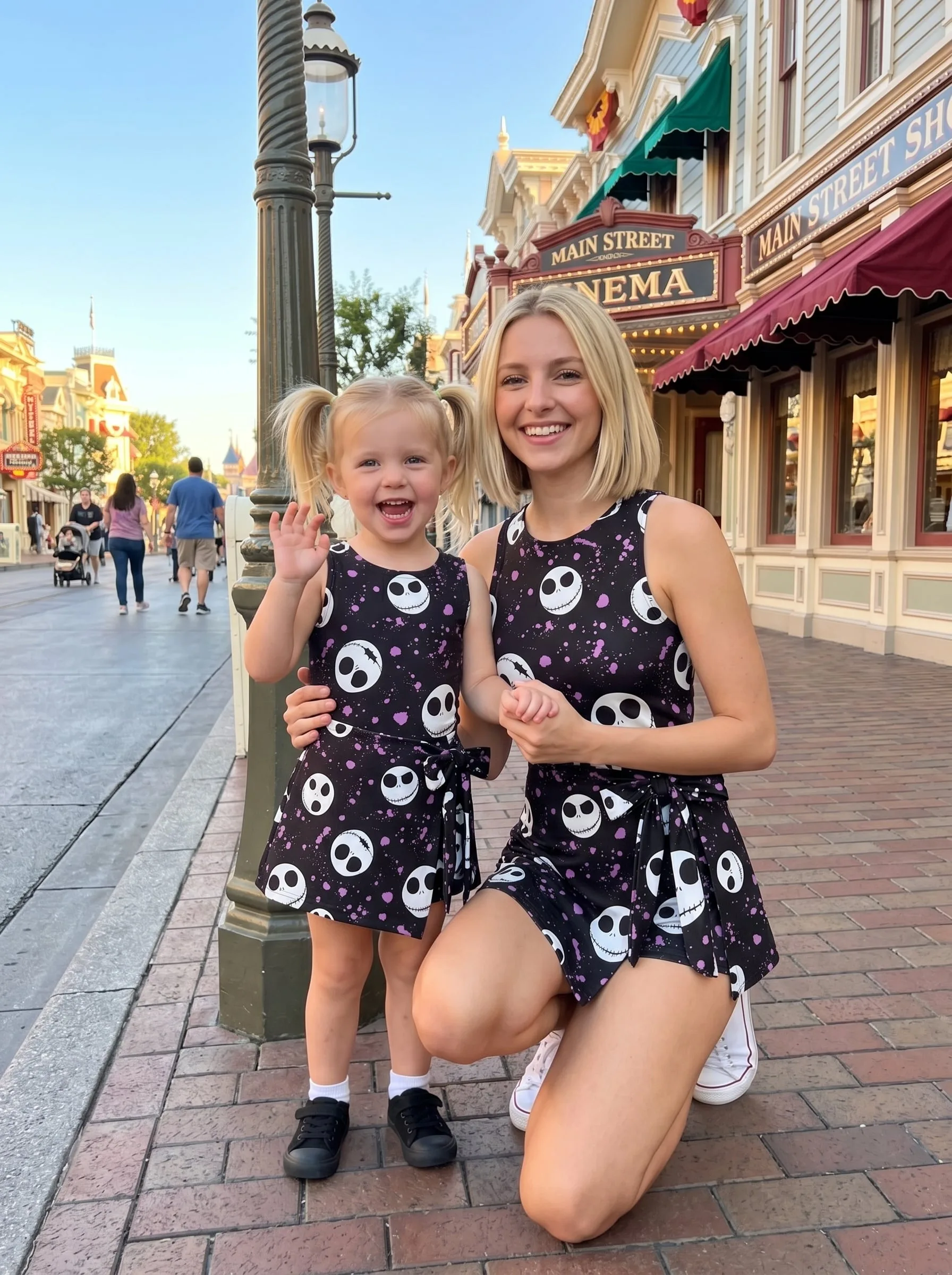 Nightmare Before Christmas Jack Sally Tennis Dress Skirt Disneyland Halloween Outfit, Magic Kingdom Dress Set