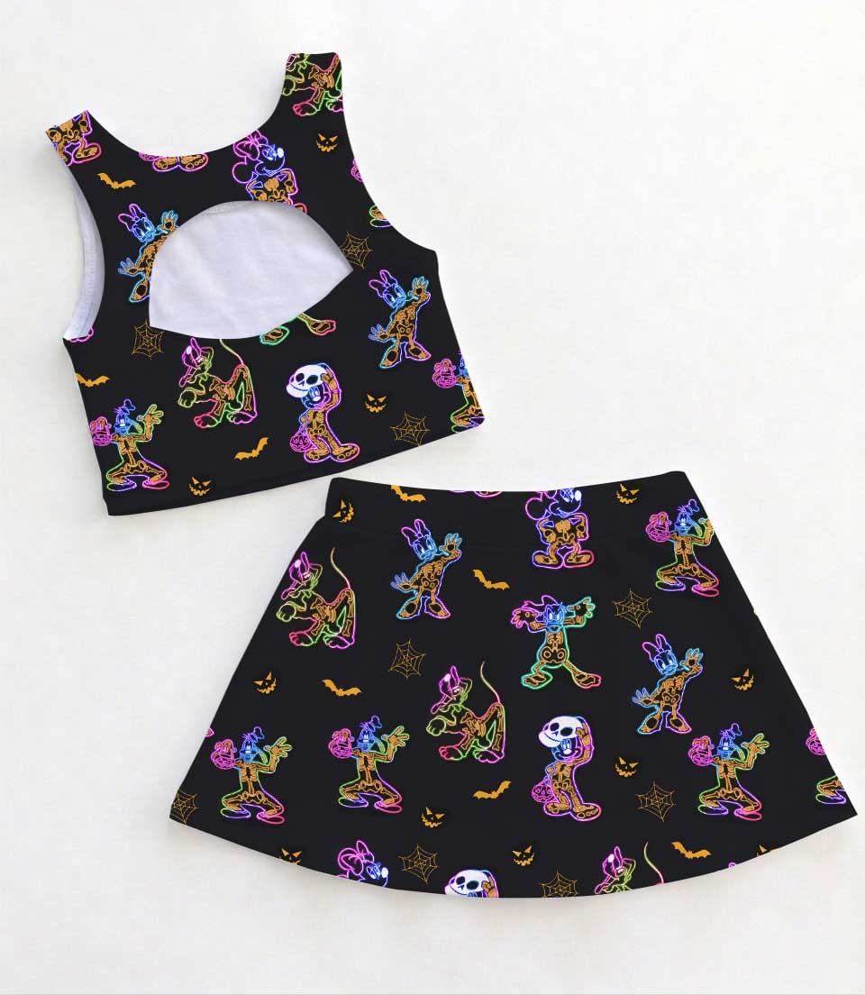Disney Neon Halloween Characters Matching Mom and Me Dress Set, Spooky Theme Park Family Vacation Outfit - Image 2