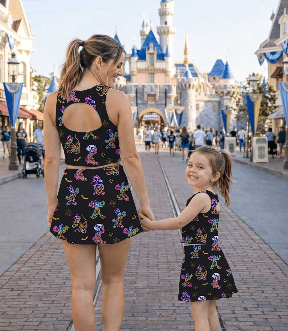 Disney Neon Halloween Characters Matching Mom and Me Dress Set, Spooky Theme Park Family Vacation Outfit - Image 8