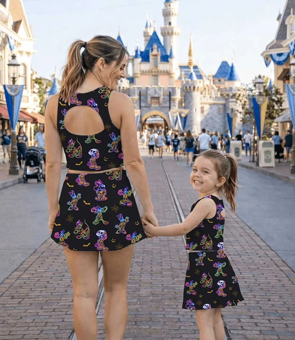 Disney Neon Halloween Characters Matching Mom and Me Dress Set, Spooky Theme Park Family Vacation Outfit - Image 8