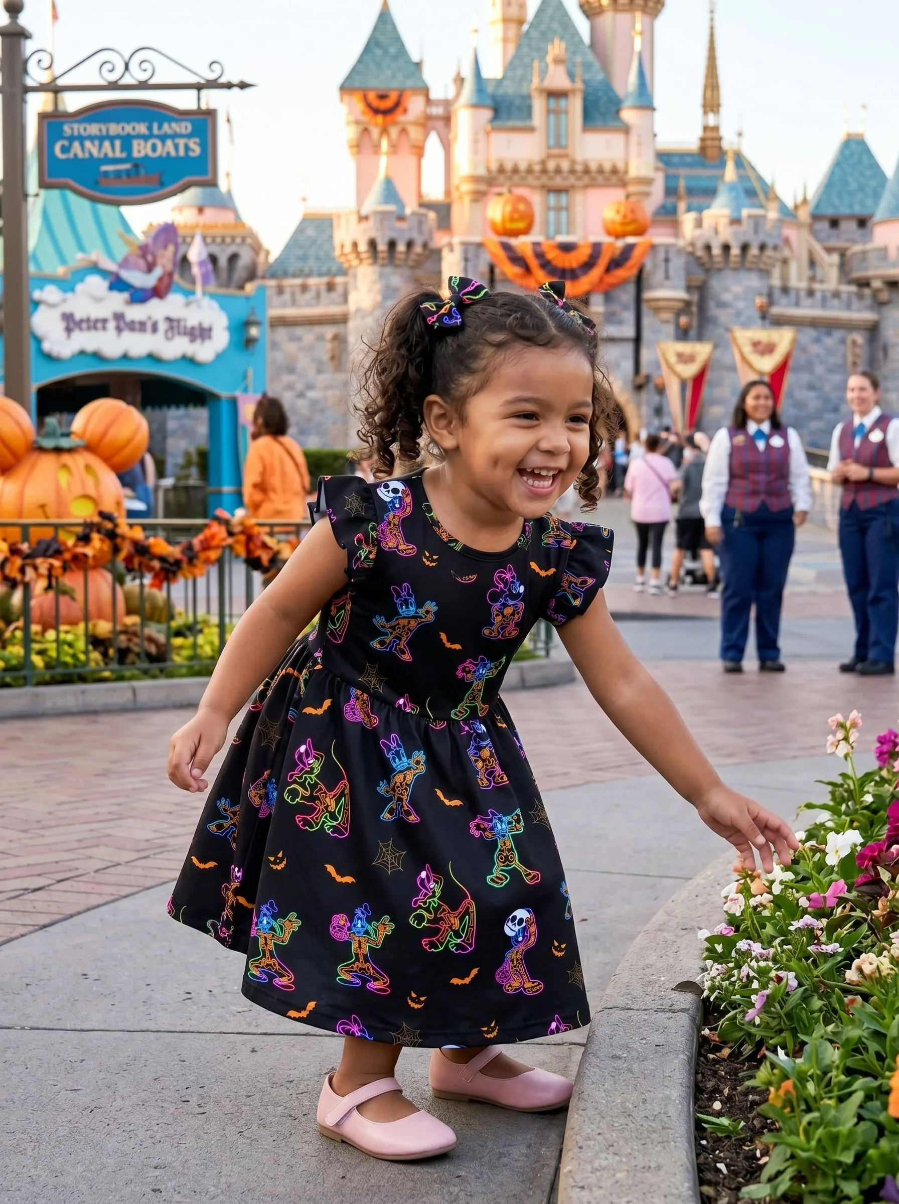 Disney Halloween Toddler Ruffle Dress, Mickey Friends Halloween Dress, Disney Park Halloween Outfit For Girls - Image 3