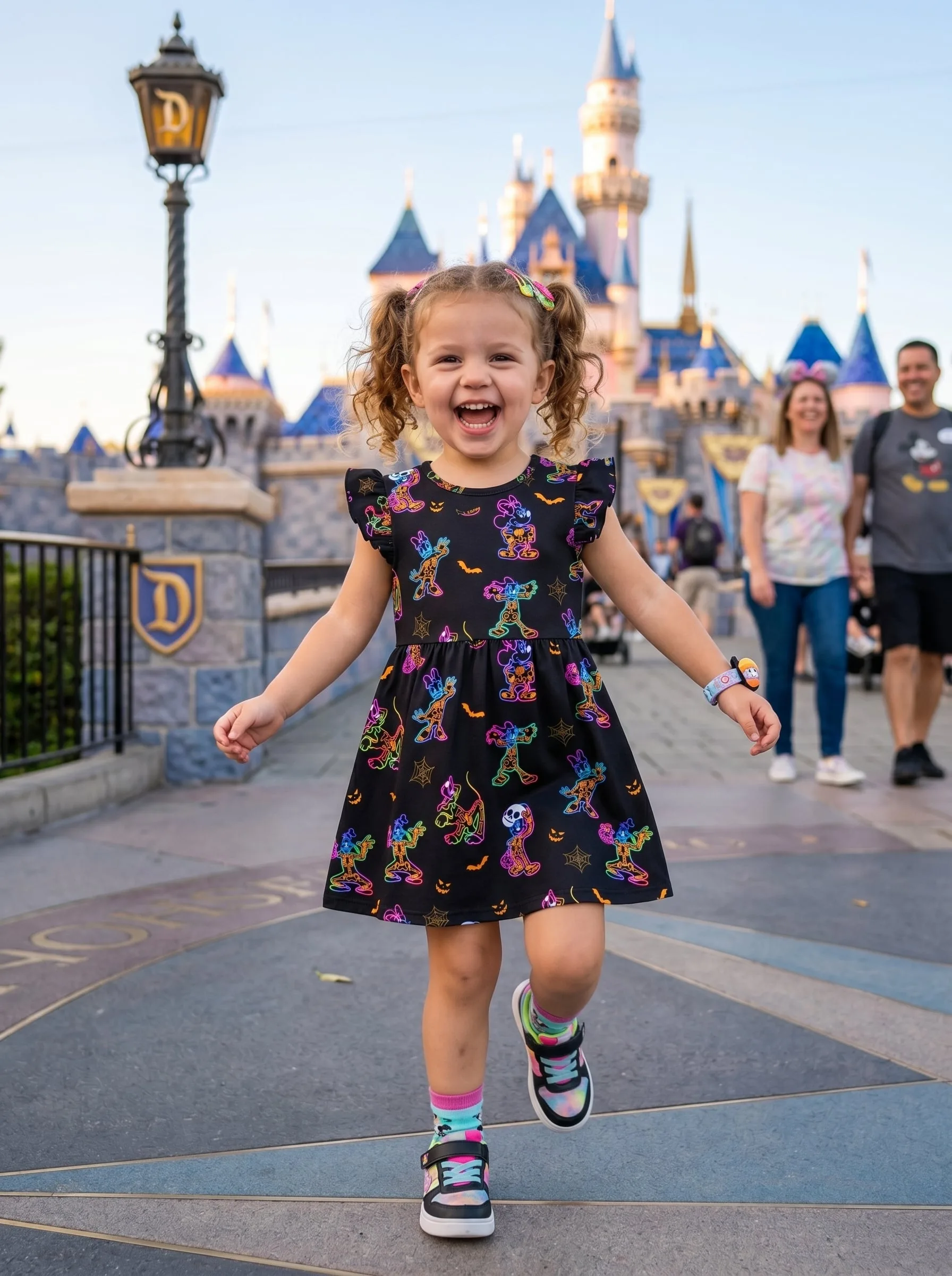 Disney Halloween Toddler Ruffle Dress, Mickey Friends Halloween Dress, Disney Park Halloween Outfit For Girls - Image 4