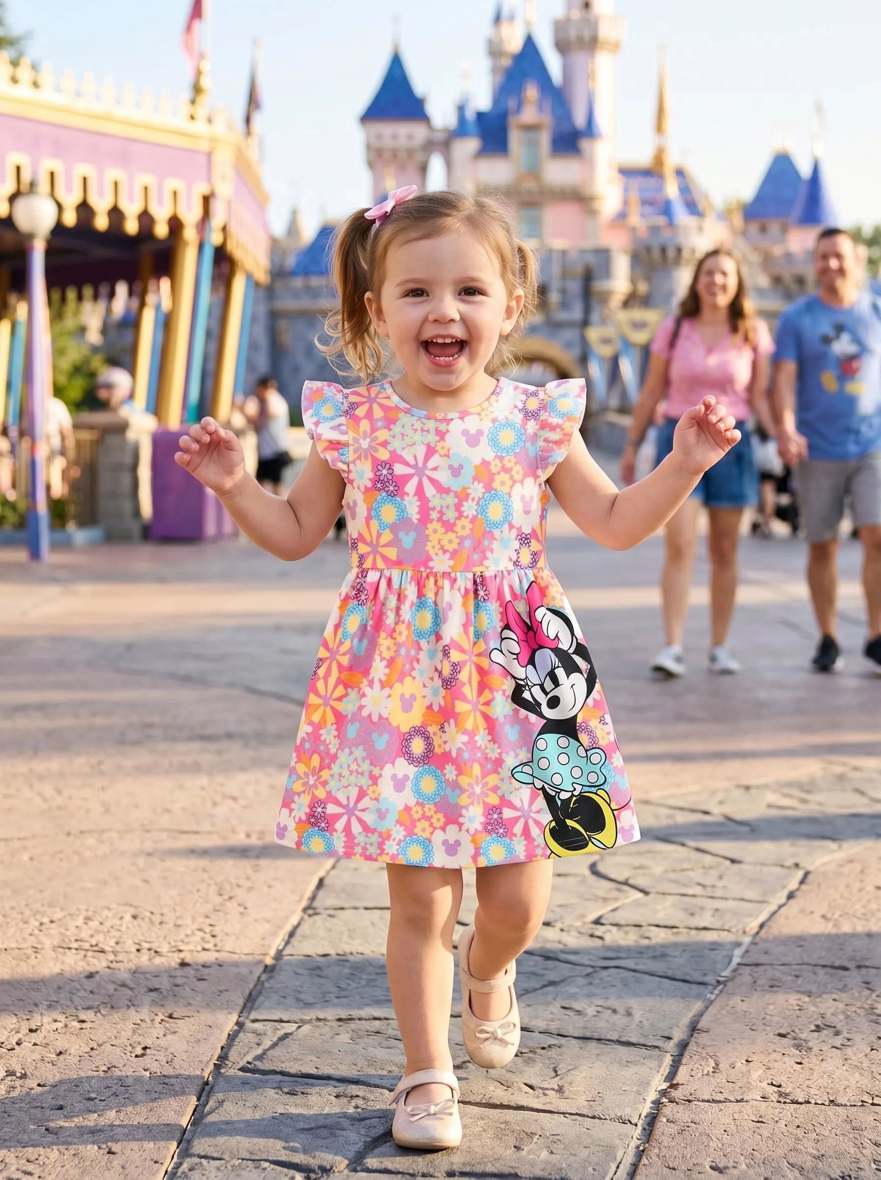 Minnie Mouse Floral Twirl Dress, Disney Parks Outfit for Girls, Minnie Mouse Dress - Image 3