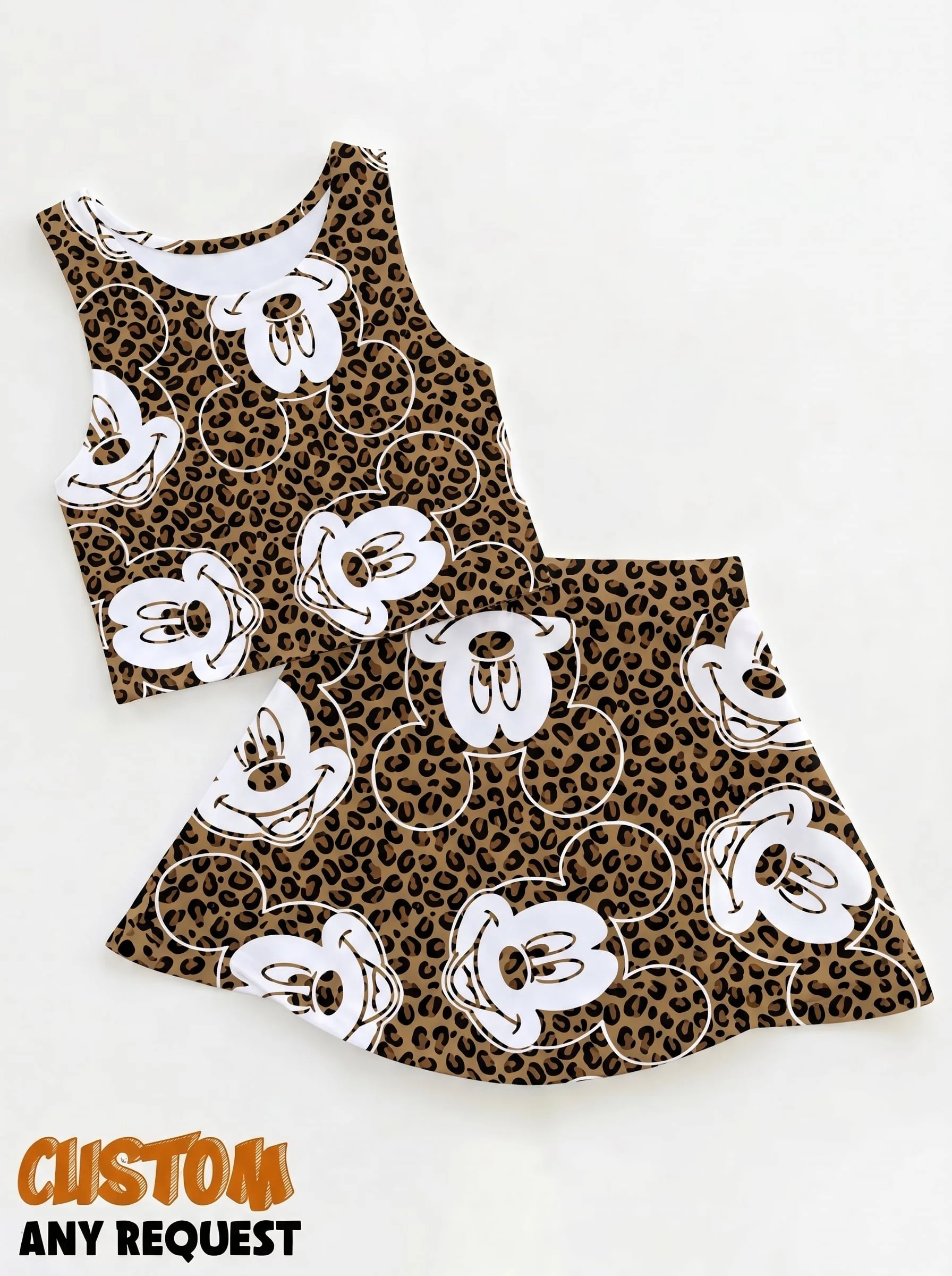 Leopard Mickey Matching Dress Set, Mom And Me Outfit, Disney Park Vacation Clothes