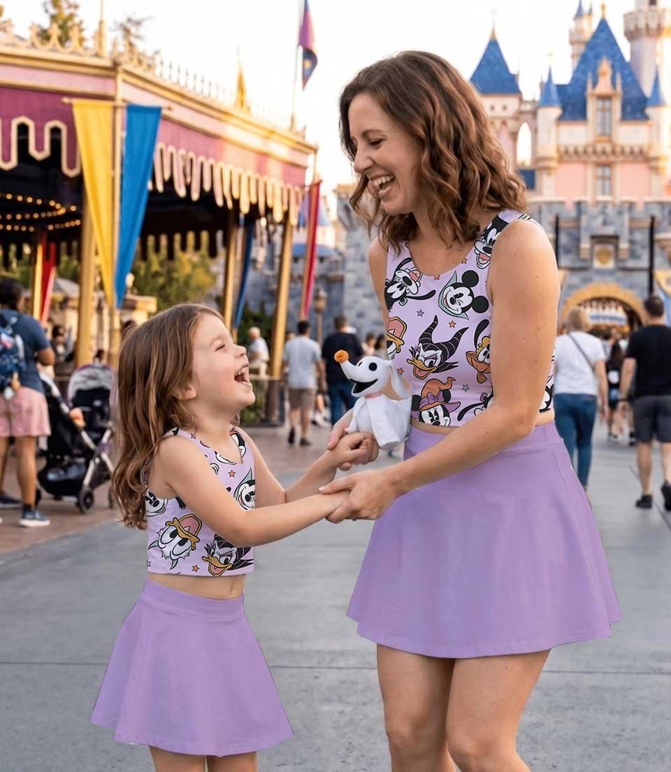 Disney Mickey Mouse Villains Purple Dress Set, Maleficent Ursula Cruella Family Matching Dress Set, Mom and Me Halloween Vacation Outfit Costume - Image 3