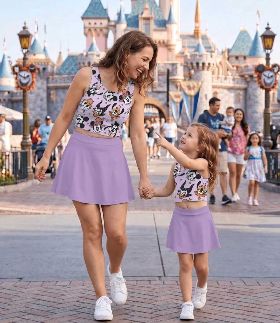 Disney Mickey Mouse Villains Purple Dress Set, Maleficent Ursula Cruella Family Matching Dress Set, Mom and Me Halloween Vacation Outfit Costume - Image 4