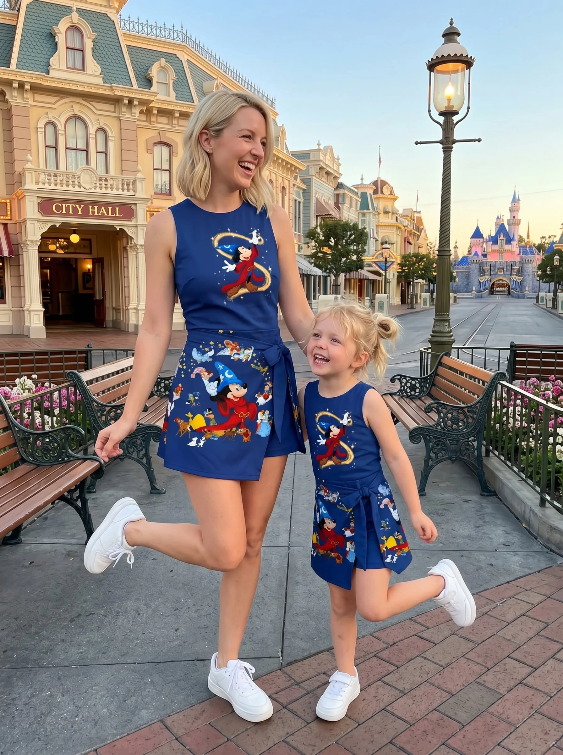 Sorcerer Mickey Tennis Dress Skirt, Disney Park Vacation Outfit, Fantasia Mickey Skort Dress