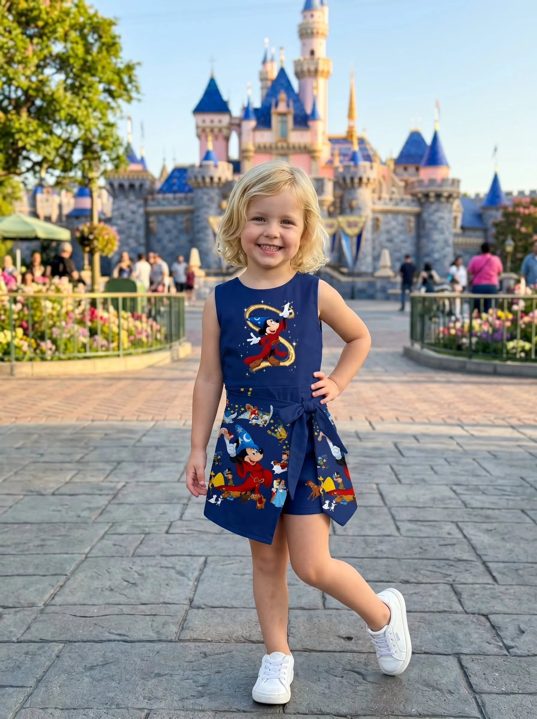 Sorcerer Mickey Tennis Dress Skirt, Disney Park Vacation Outfit, Fantasia Mickey Skort Dress - Image 3